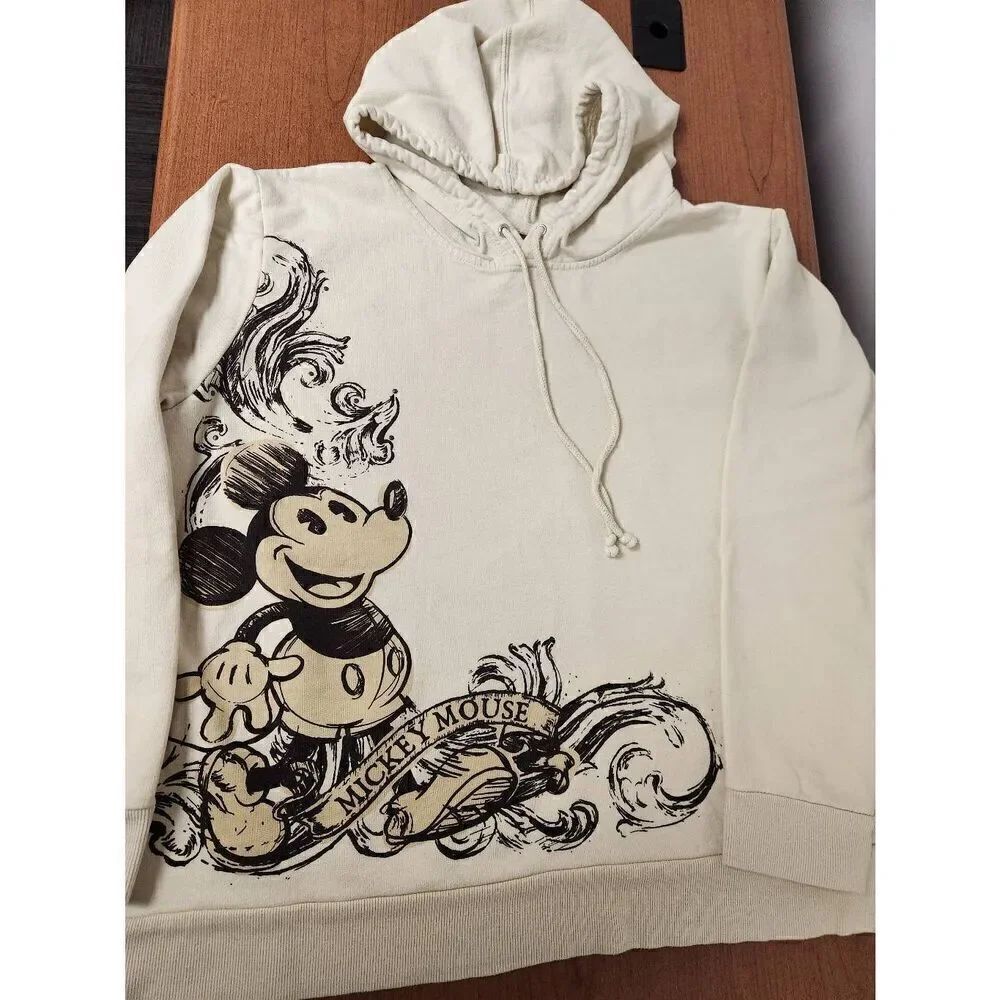 Disney Mickey Mouse Sweatshirt Hoodie 1X/2X (18W/20W) Long Sleeve Graphic Tan Br